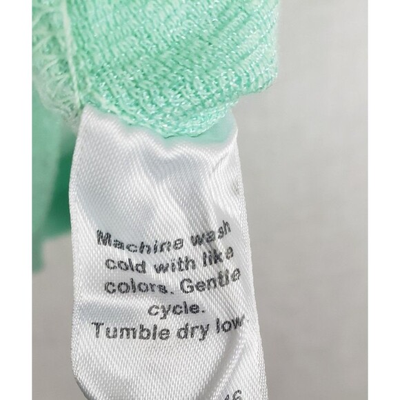 Michael Stars OS Blouse Top Shiny Metallic Aqua Green Casual Stretchy Summer USA - Picture 4 of 5